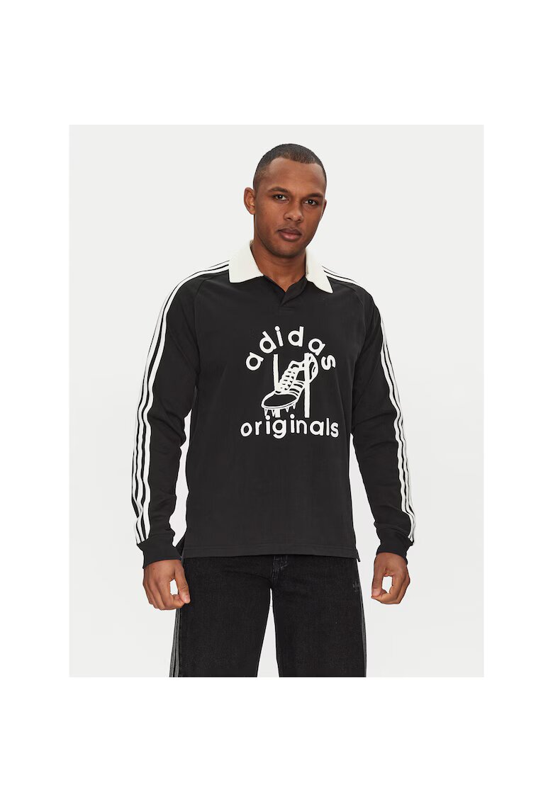 adidas Bluza polo pentru barbati - negru - bumbac