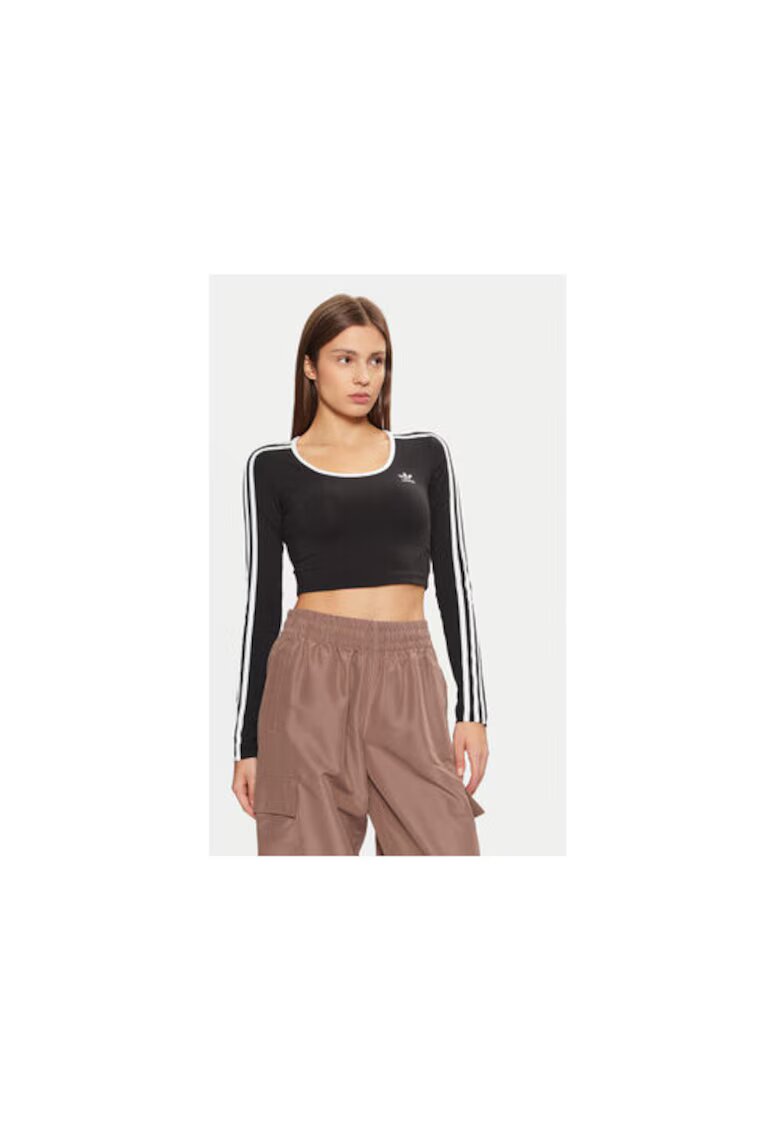 adidas Bluza slim fit crop cu decolteu rotund