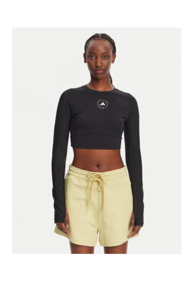 adidas Bluza slim fit crop cu logo