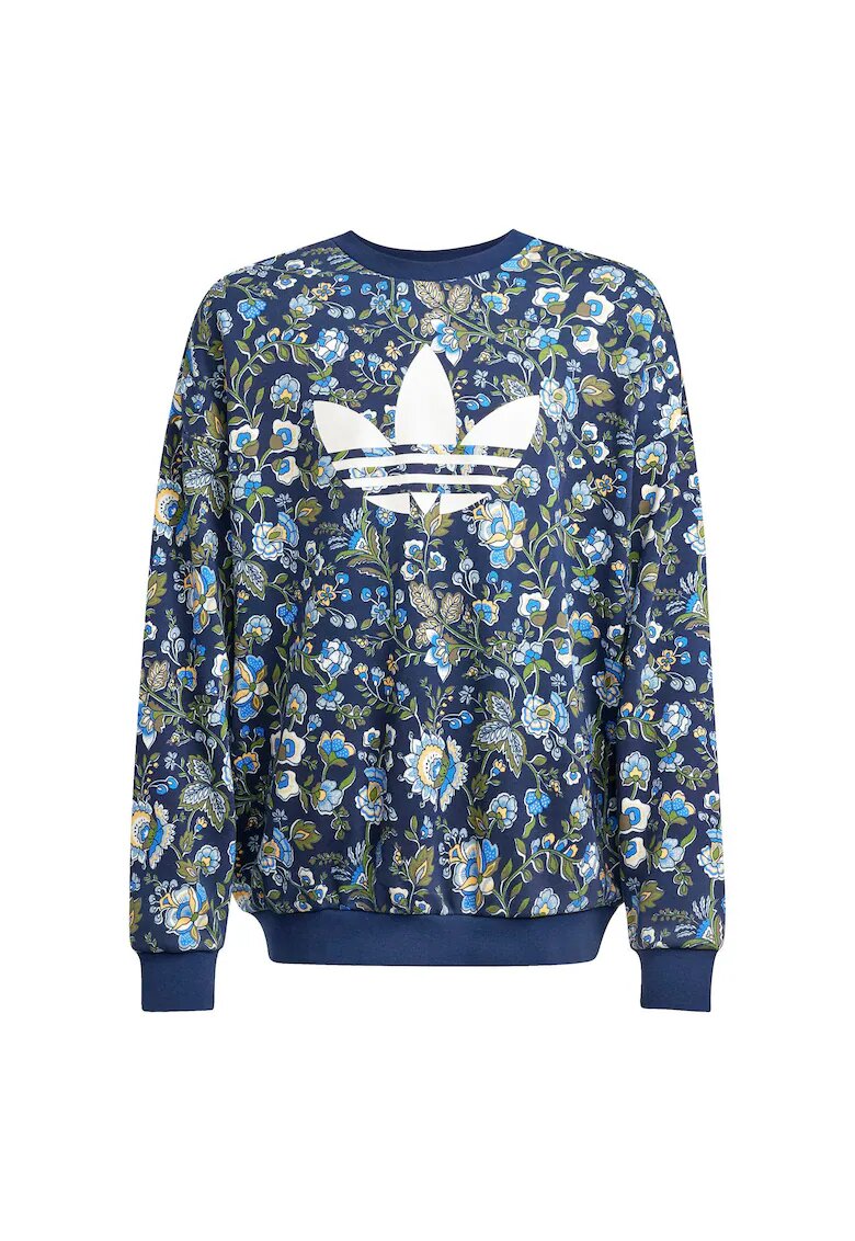 adidas Bluza sport cu imprimeu floral si logo contrastant