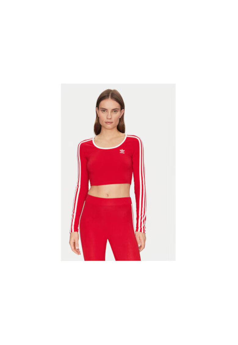 adidas Bluza uni crop cu decolteu rotund
