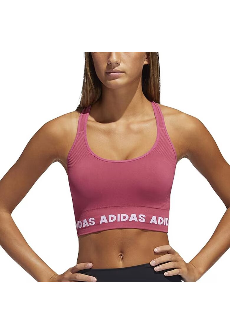 adidas Bustiera sport poliester/elastan - roz - Roz