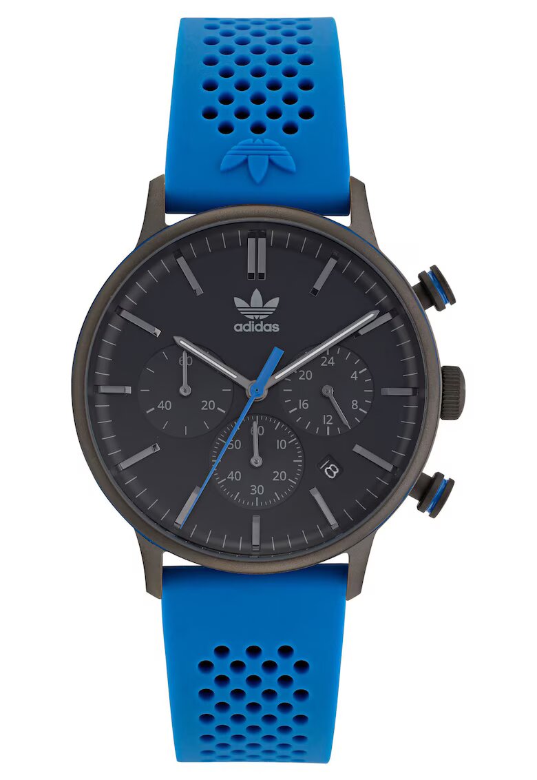 adidas Ceas barbatesc CODE ONE CHRONO - gri - curea silicon albastra - 40x10mm - rezistenta apa 5 ATM