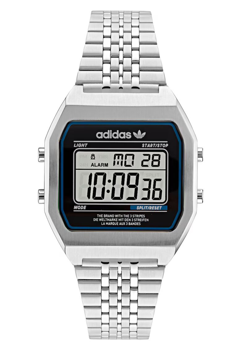 adidas Ceas barbati - Digital Two - Inox - Rezistent la apa 5 ATM - Argintiu