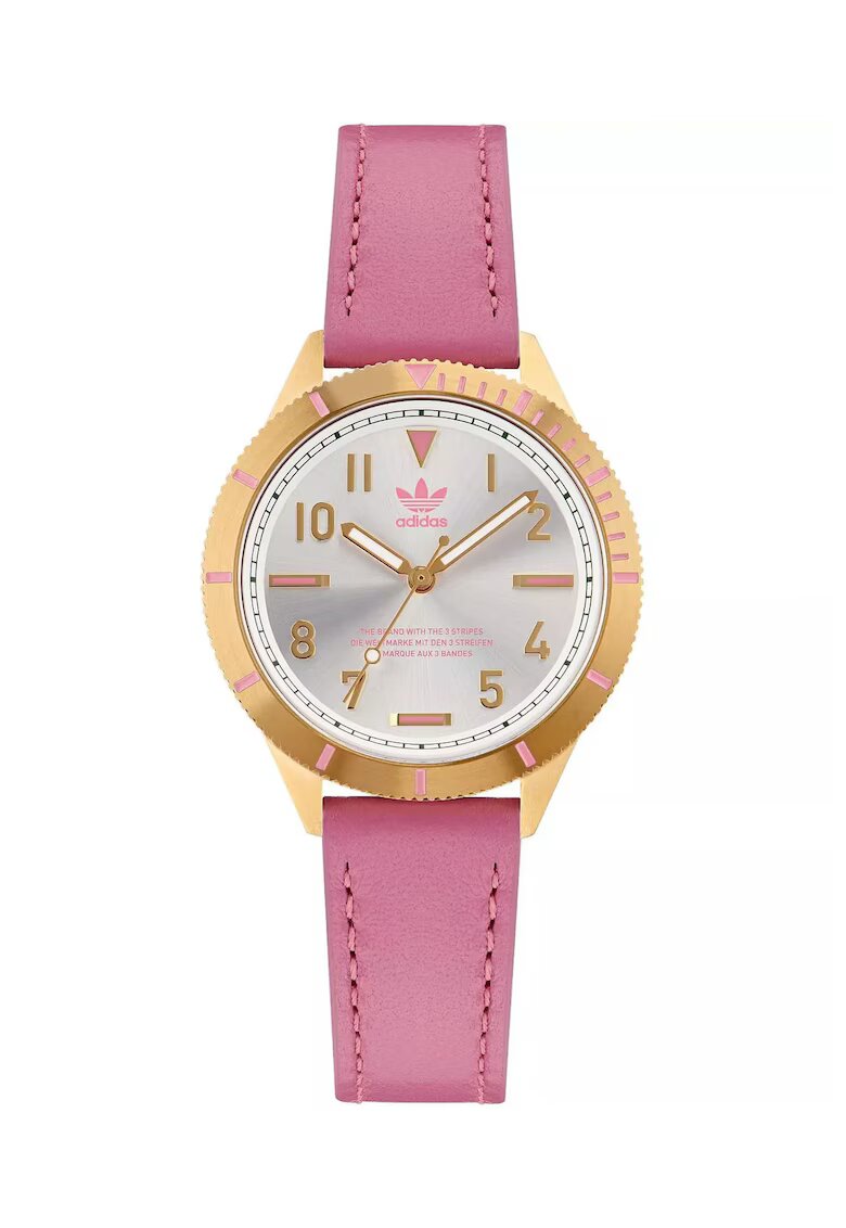 adidas Ceas dama AOFH22509 - 36mm - curea silicon roz - carcasa otel auriu rose - cadran argintiu
