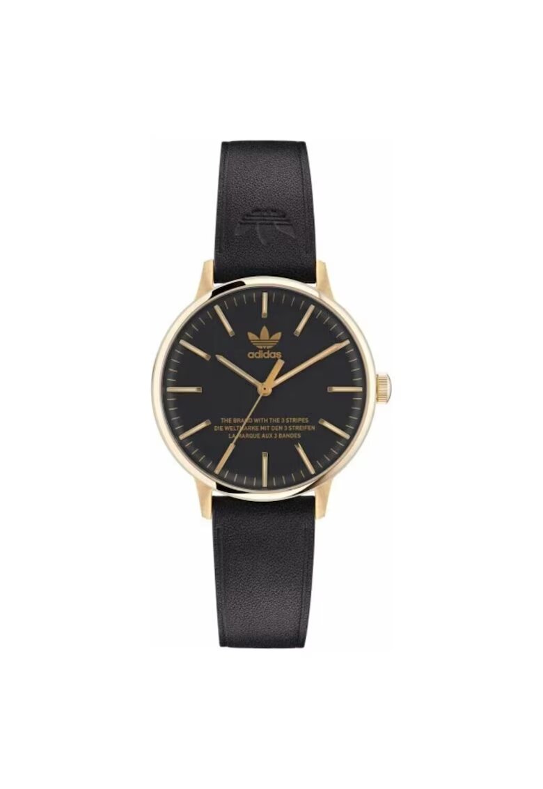 adidas Ceas dama inox - curea silicon - negru - auriu