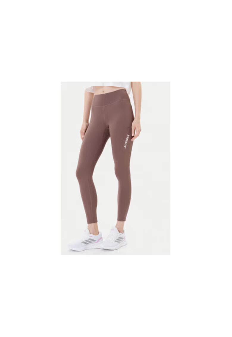adidas Colanti de poliester - cu talie inalta - 48674 - Maro