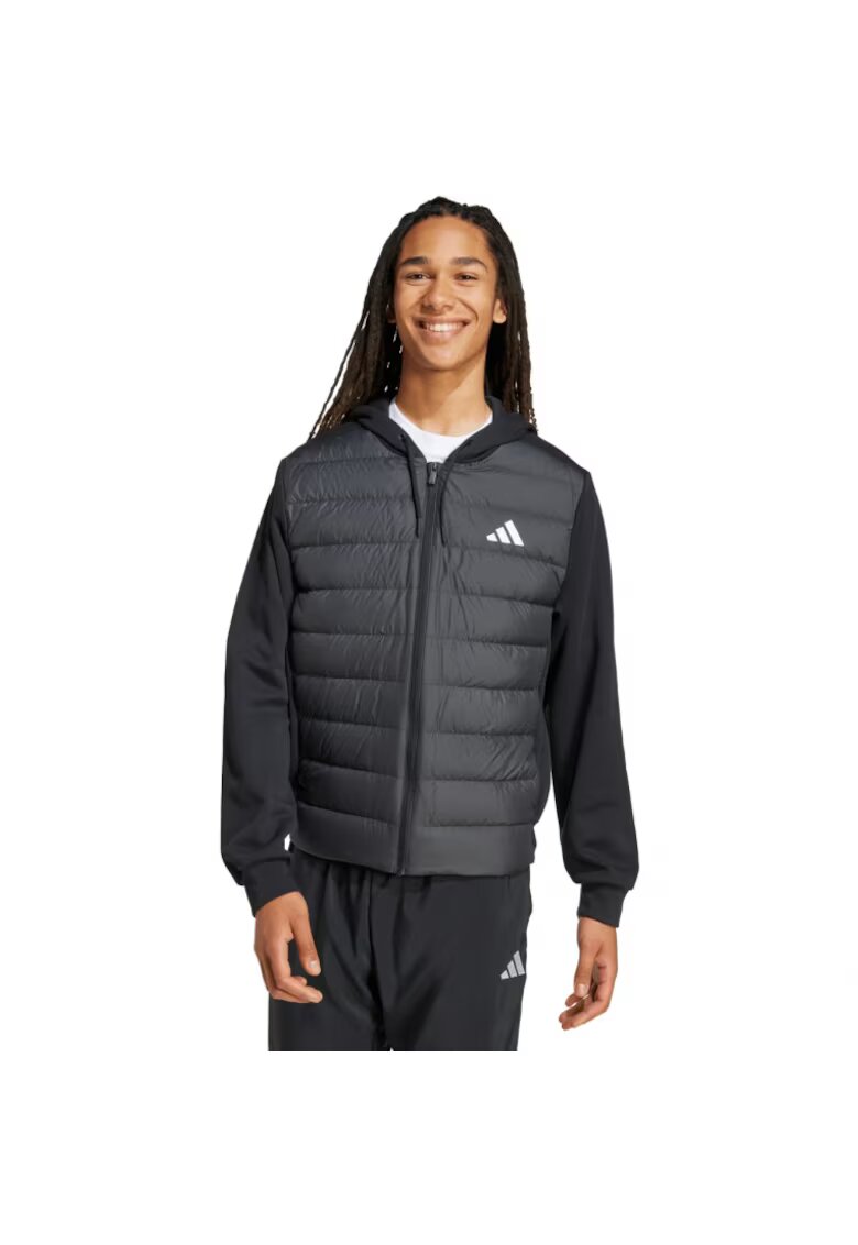 adidas Geaca barbati Essentials Climawarm Hybrid Down - cu gluga - negru - material calduros -