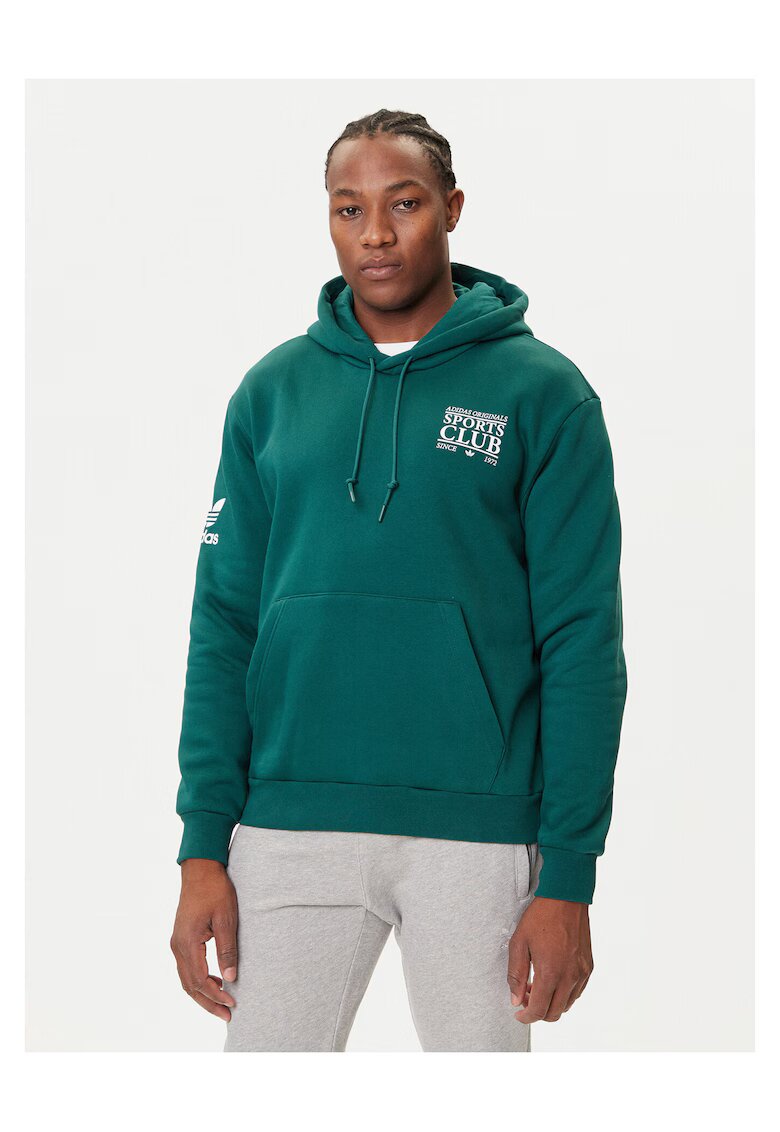 adidas Hanorac barbati verde cu gluga