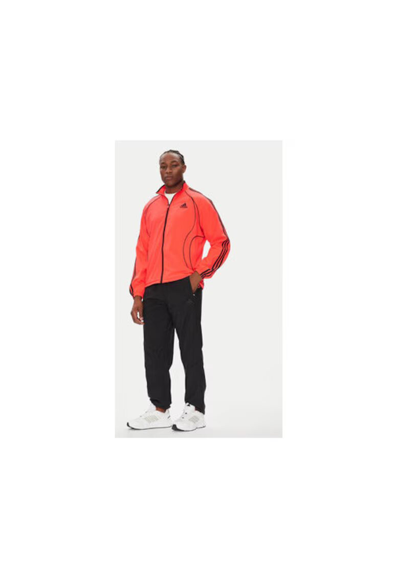 adidas Hanorac cu dungi si fermoar contrastant