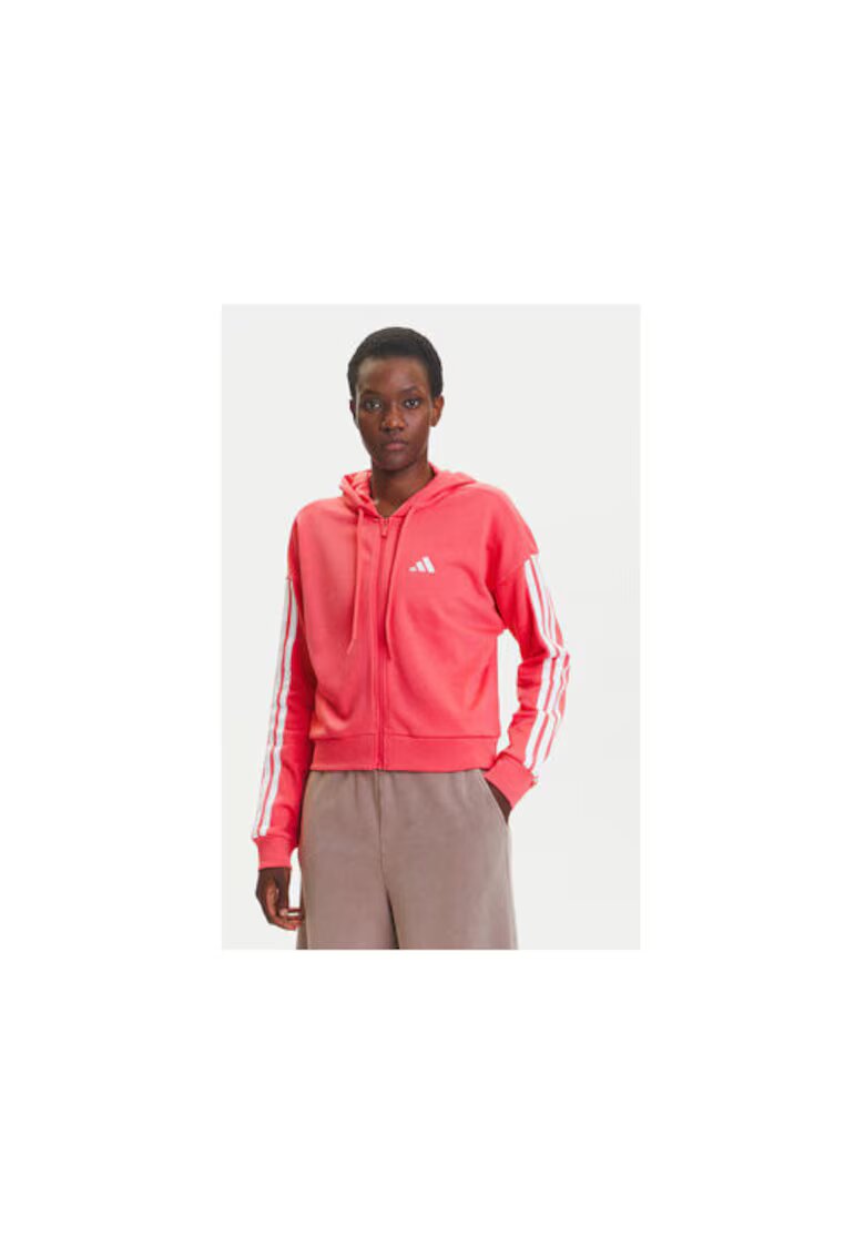 adidas Hanorac cu snururi si dungi contrastante