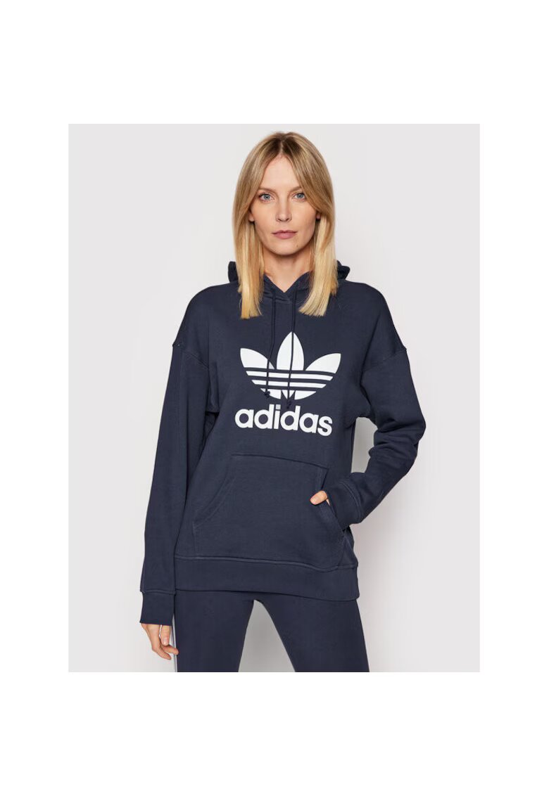adidas Hanorac sport dama cu gluga - bleumarin