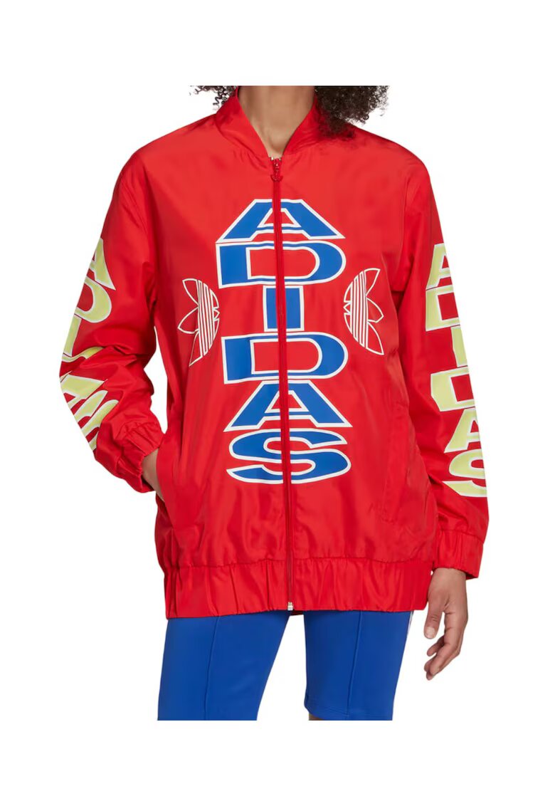 adidas Jacheta cu imprimeu logo supradimensionat -