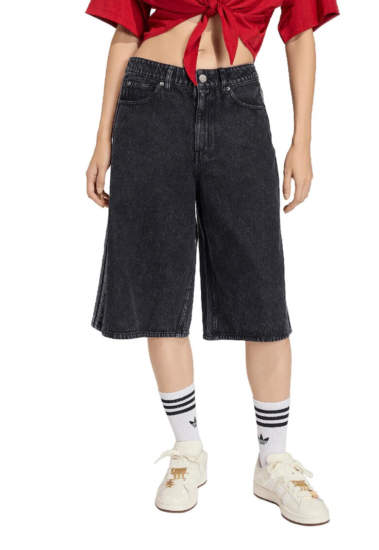 adidas Originals Bl.ugi scurti cu croiala ampla si benzi contrastante - Negru stins