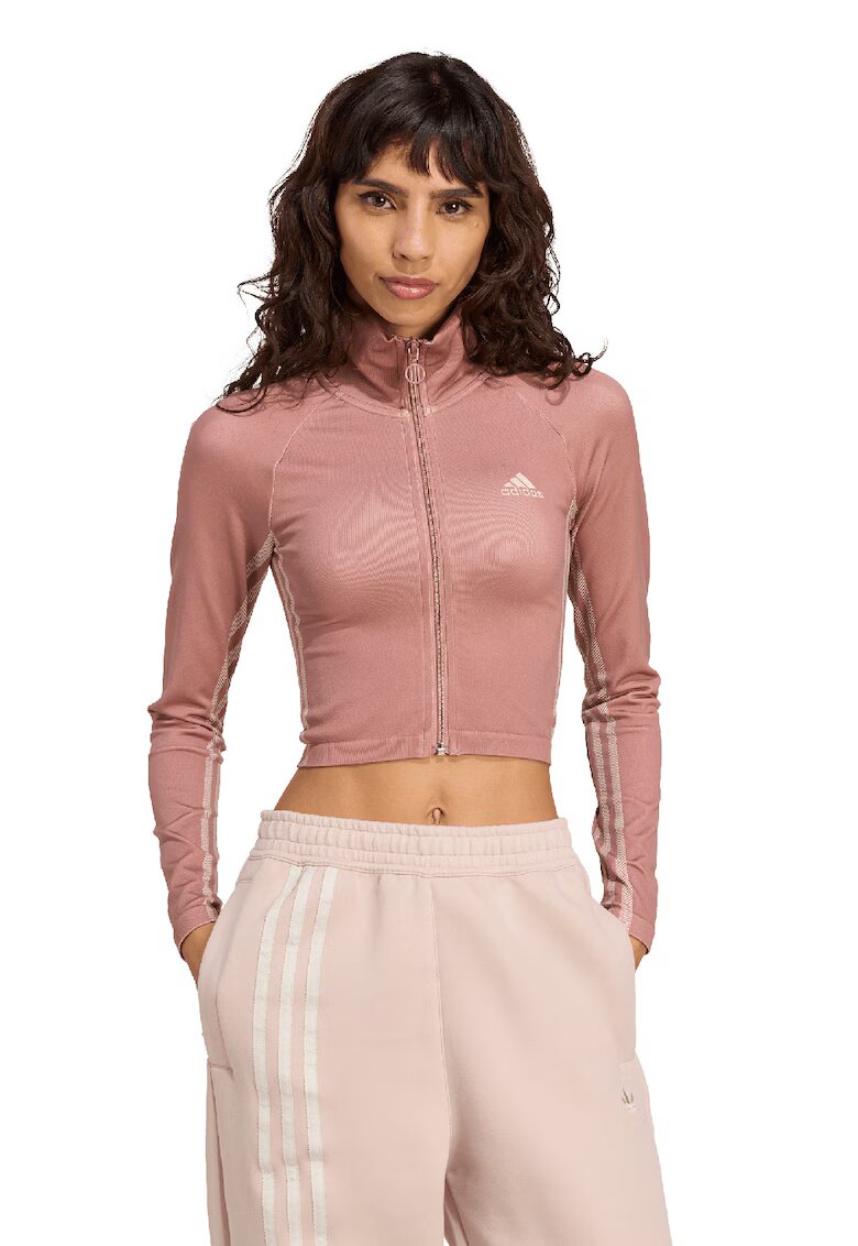 adidas Originals Bluza de trening crop cambrata - Roz prafuit