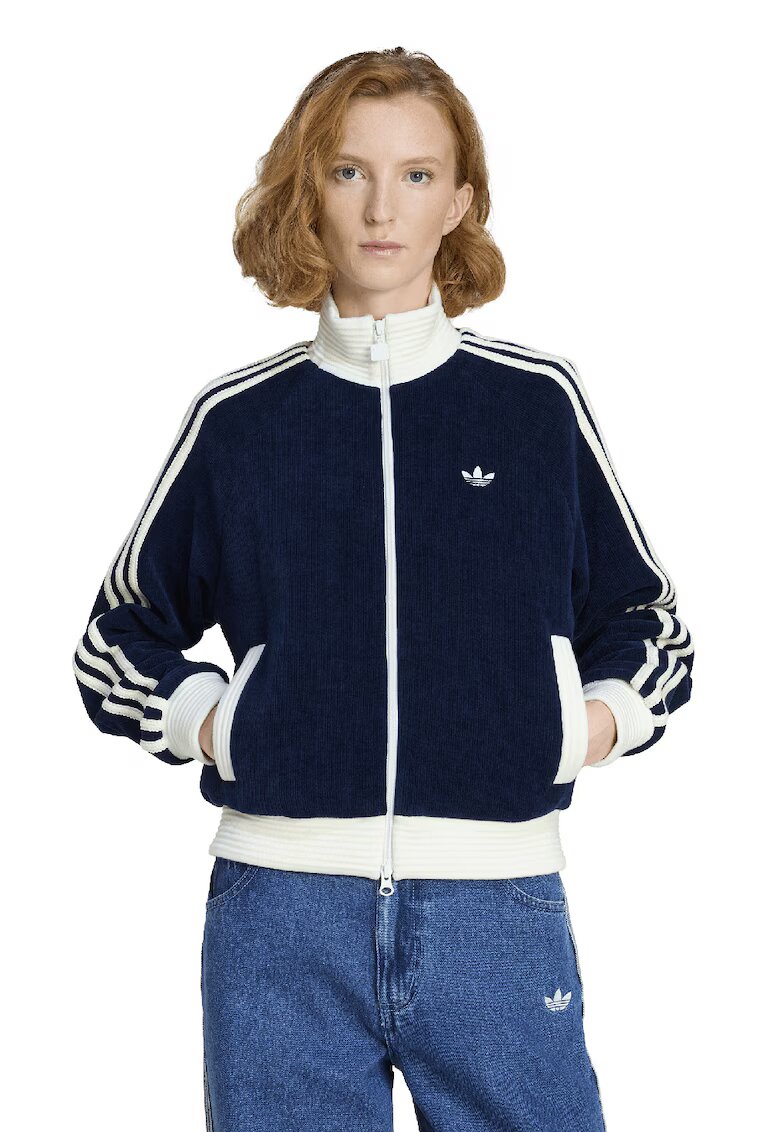 adidas Originals Bluza de trening cu buzunare laterale si fermoar - Albastru inchis