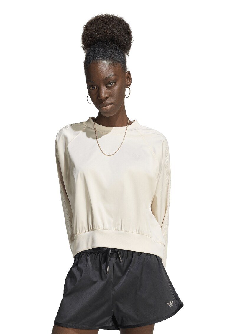 adidas Originals Bluza de trening cu croiala lejera cu maneci raglan - Crem