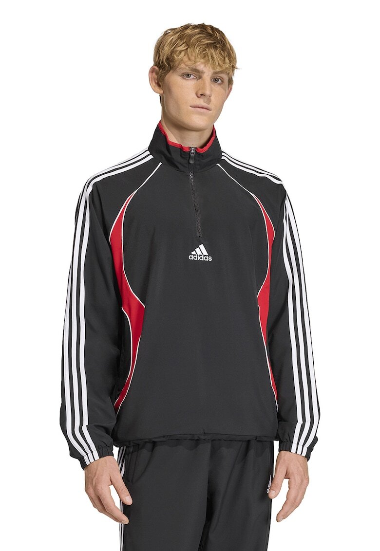 adidas Originals Bluza de trening cu fenta cu fermoar si logo - Rosu/Alb/Negru