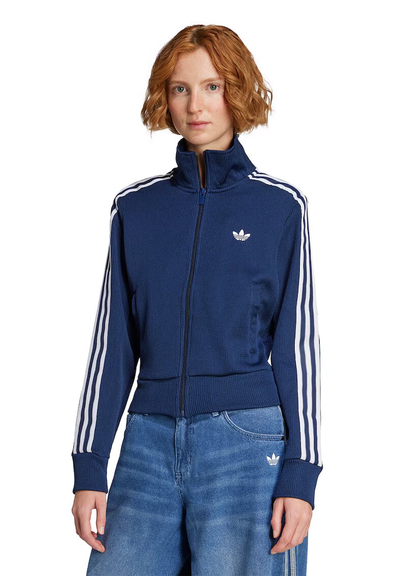 adidas Originals Bluza de trening cu fermoar Firebird - Alb/Bleumarin