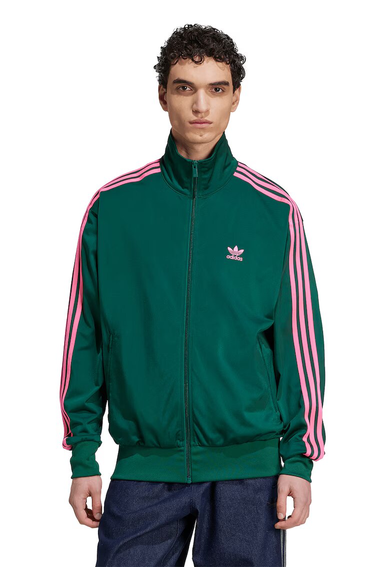 adidas Originals Bluza de trening cu fermoar si guler inalt Firebird - Roz/Albastru petrol