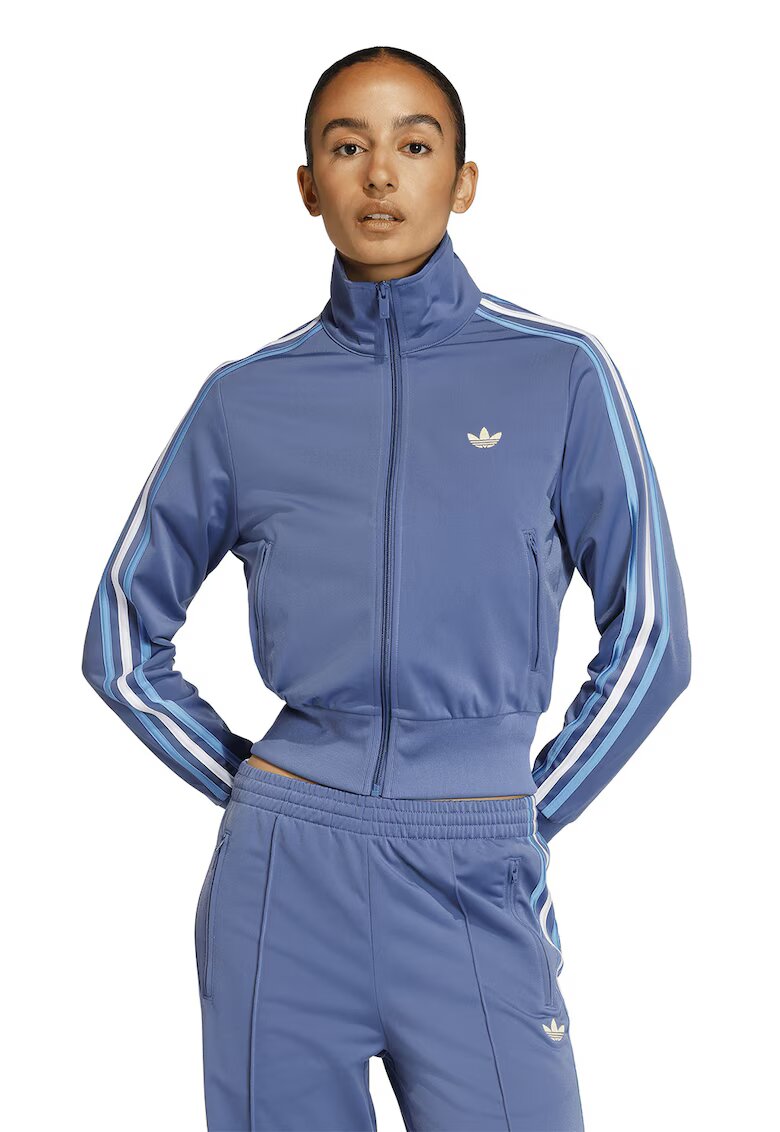 adidas Originals Bluza de trening cu fermoar si logo Classic - Alb/Albastru prafuit/Albastru deschis