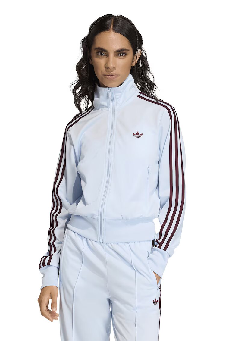 adidas Originals Bluza de trening cu fermoar si logo Classic - Visiniu/Albastru pal