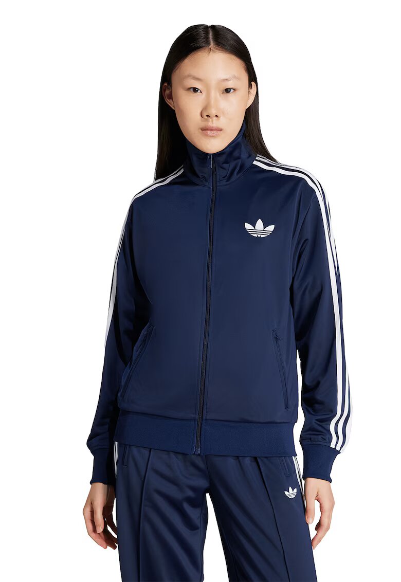 adidas Originals Bluza de trening cu logo si fermoar Firebird - Alb/Albastru inchis