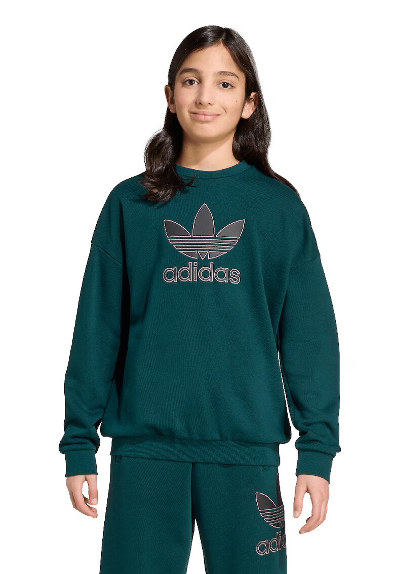adidas Originals Bluza de trening cu logo Trefoil - Verde inchis/Verde englez