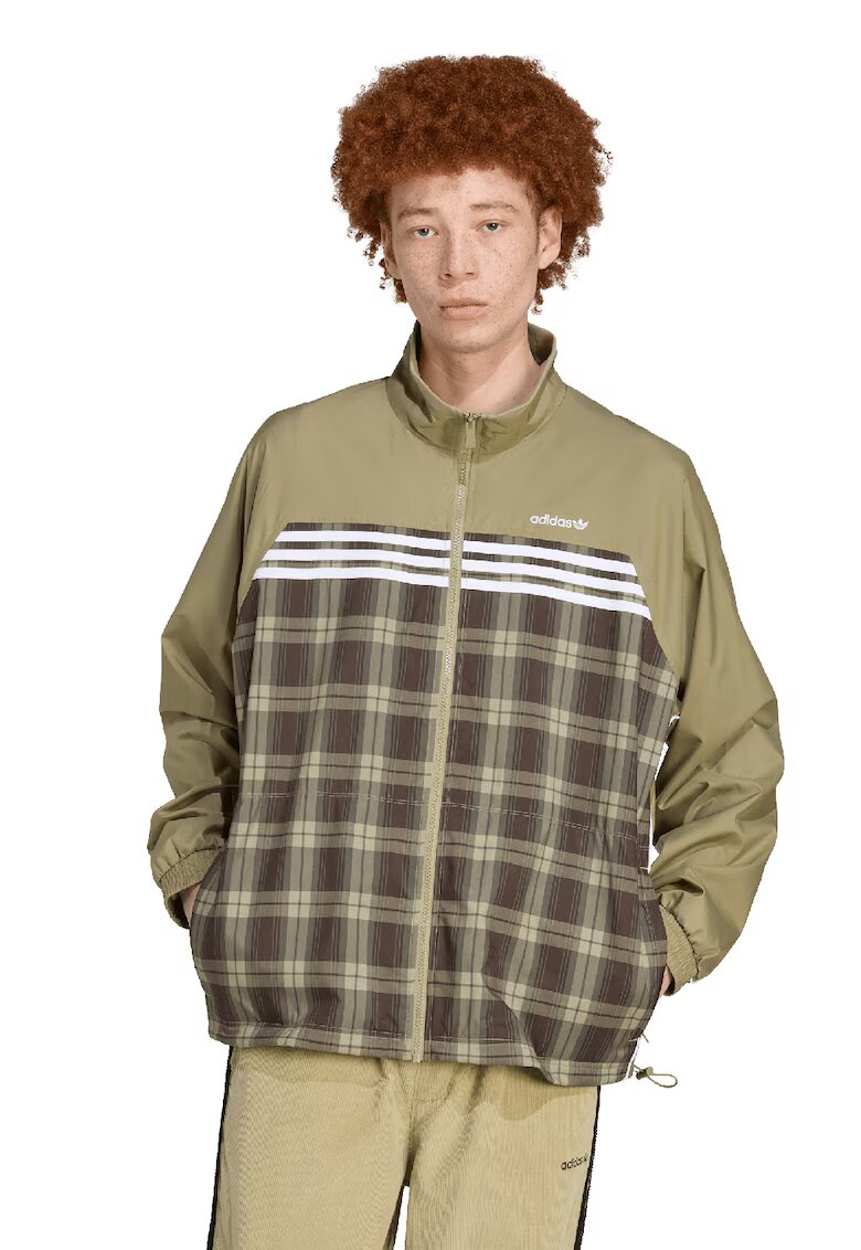 adidas Originals Bluza de trening cu model in carouri - Kaki