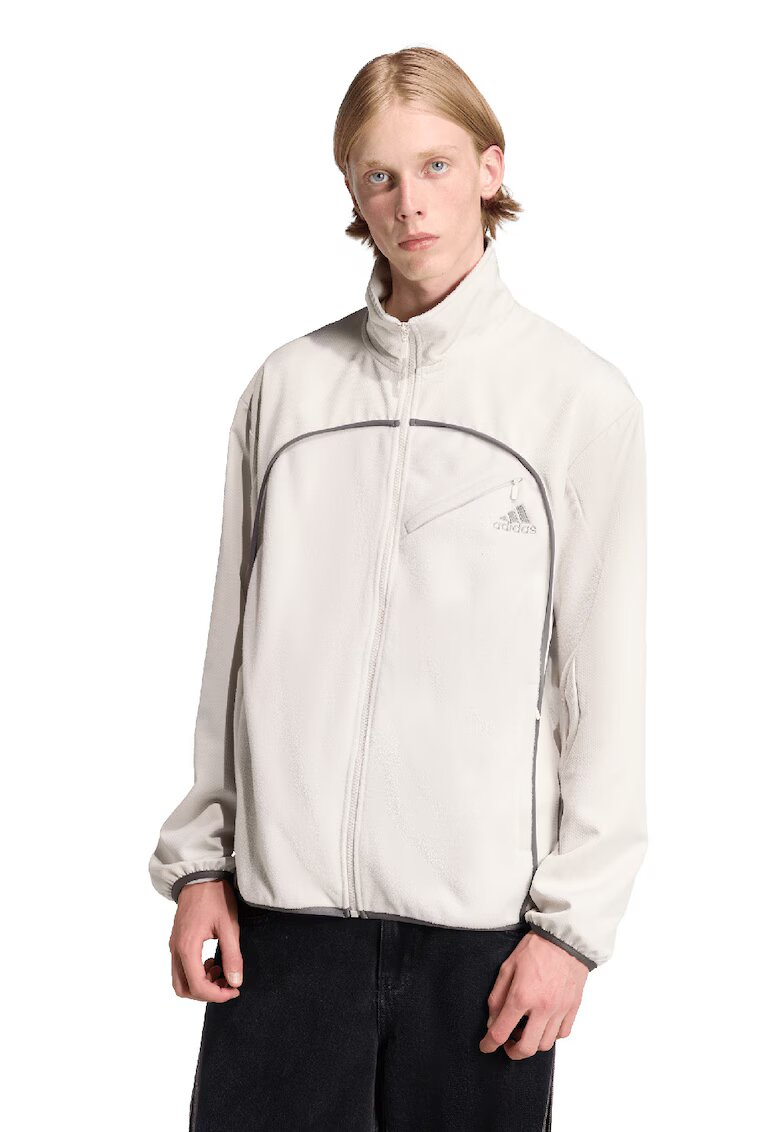 adidas Originals Bluza de trening din fleece cu fermoar Clima - Bej deschis