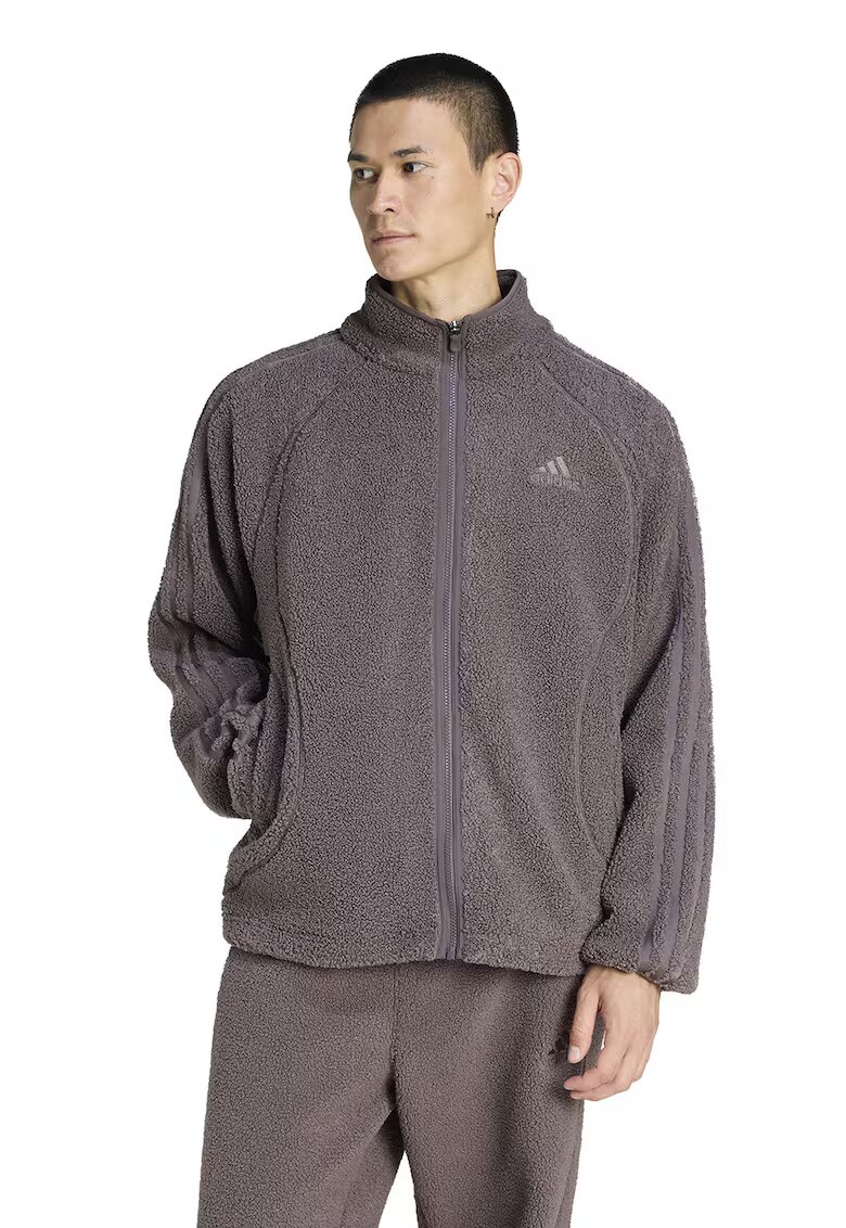 adidas Originals Bluza de trening din plus cu buzunare laterale - Maro taupe