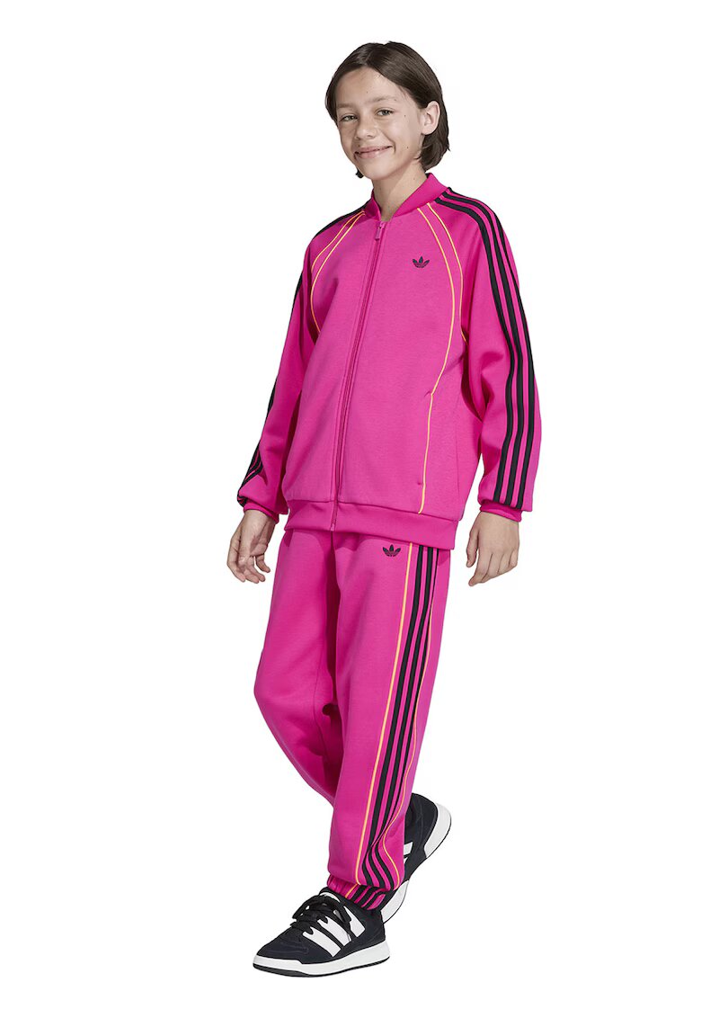 adidas Originals Bluza de trening lejera cu fermoar - Roz