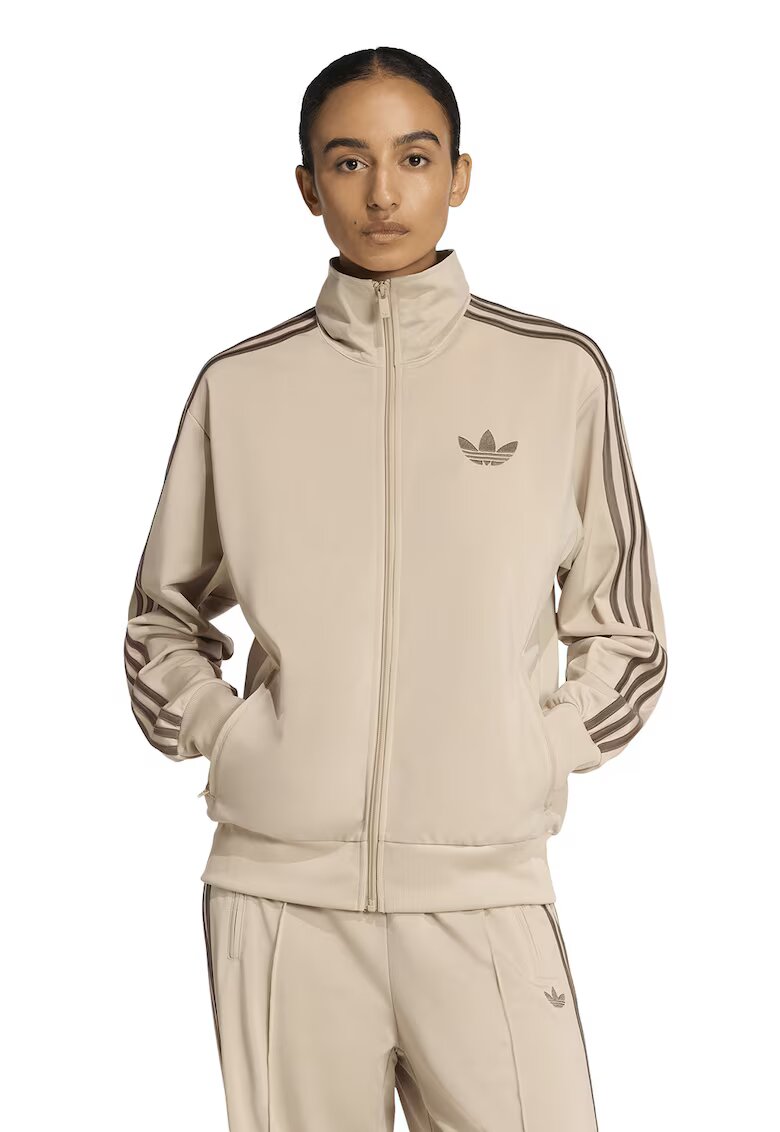 adidas Originals Bluza usoara de trening cu croiala lejera si fermoar Firebird - Bej/Kaki
