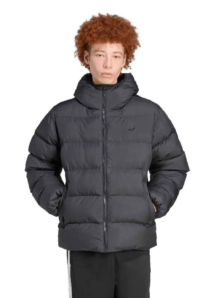 adidas Originals Geaca cu vatelina si gluga elastica - Negru