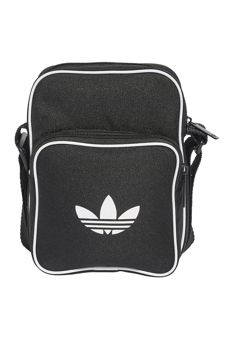 adidas Originals Geanta crossbody cu imprimeu logo - Alb/Negru