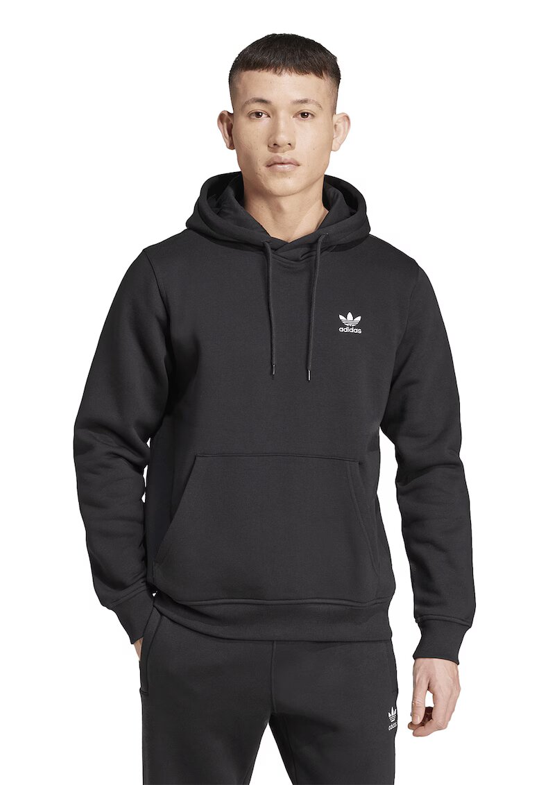 adidas Originals Hanorac cu buzunar kangaroo Essentials Trefoil - Negru stins