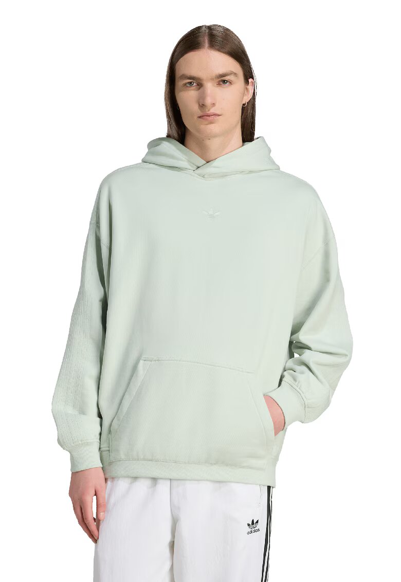 adidas Originals Hanorac din bumbac cu logo brodat - Verde pal