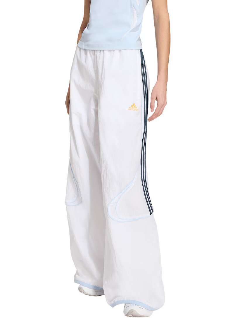 adidas Originals Pantaloni cu croiala ampla si benzi contrastante - Alb/Bleumarin
