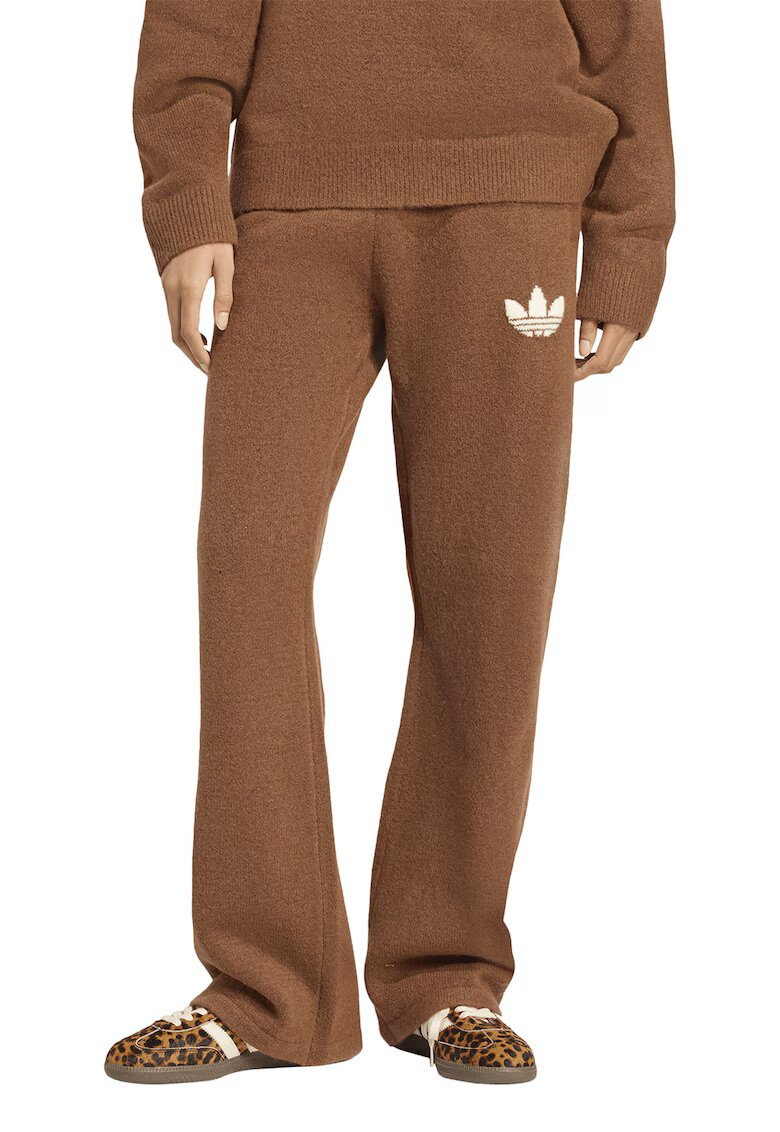 adidas Originals Pantaloni cu detaliu monograma si snur - Maro