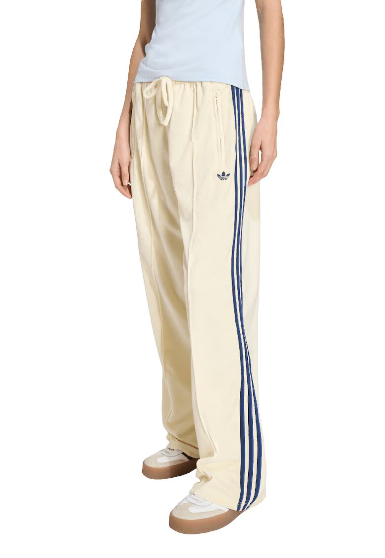 adidas Originals Pantaloni cu snur si buzunare cu femoar - Crem/Bleumarin