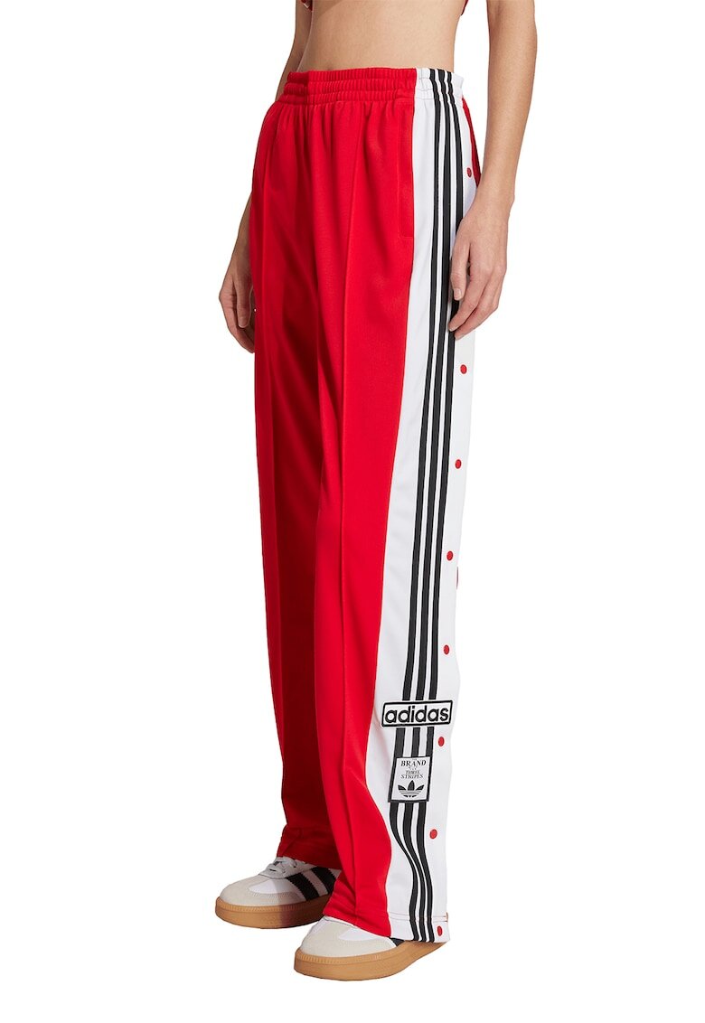 adidas Originals Pantaloni de trening cu capse laterale Adibreak - Rosu/Alb/Negru stins