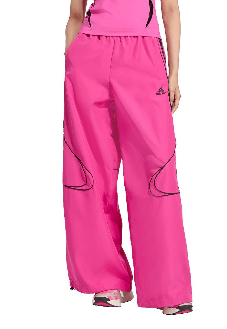 adidas Originals Pantaloni de trening cu croiala ampla si snururi de ajustare - Fucsia