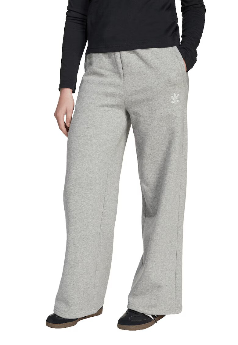 adidas Originals Pantaloni de trening cu croiala ampla si talie inalta - Gri melange