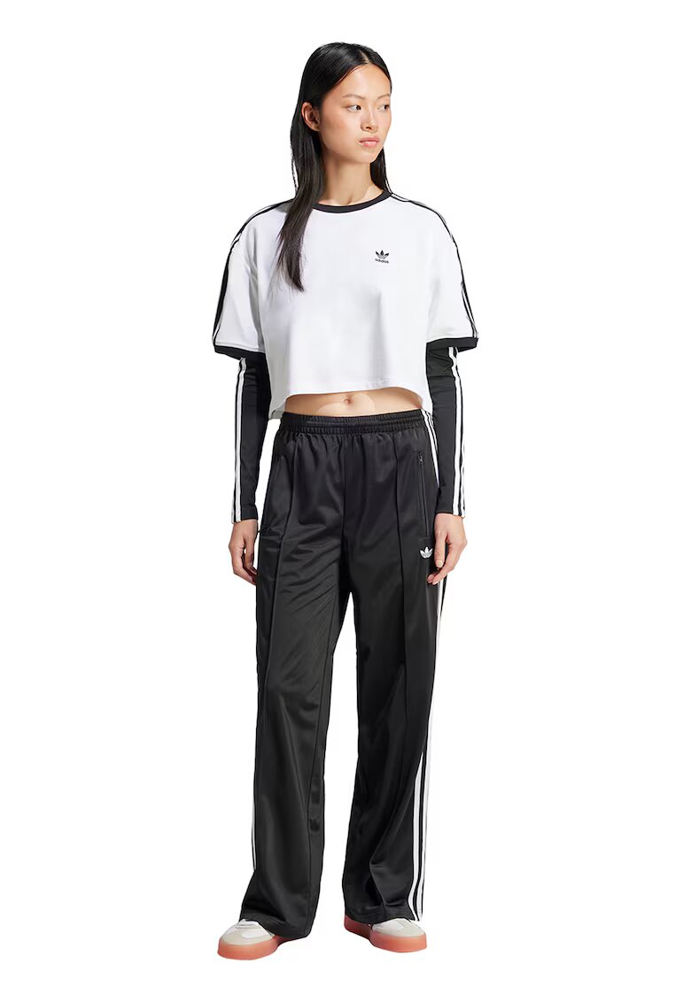 adidas Originals Pantaloni de trening cu croiala lejera si buzunare cu fermoar Firebird - Negru