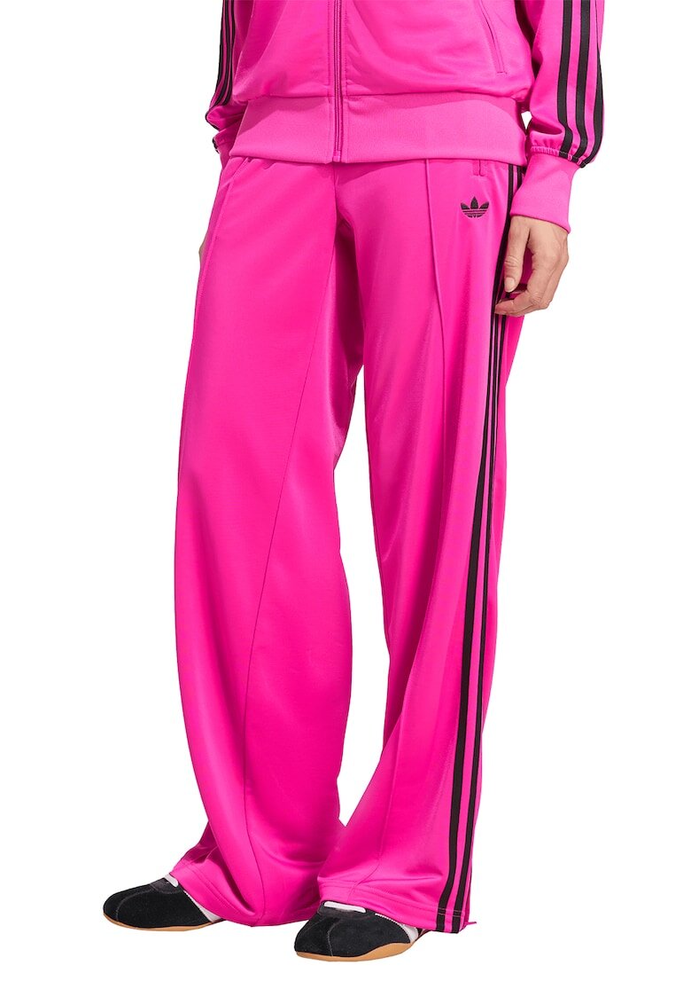 adidas Originals Pantaloni de trening cu croiala lejera si buzunare cu fermoar Firebird - Negru/Fucsia