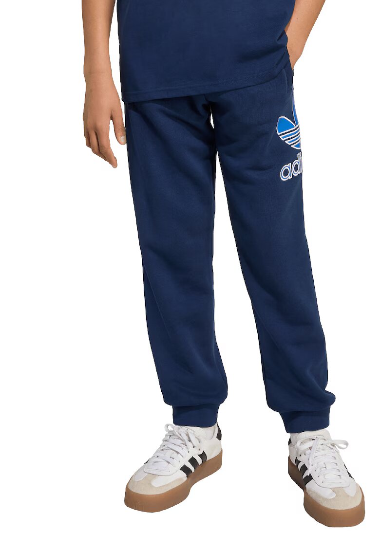 adidas Originals Pantaloni de trening cu imprimeu logo - Albastru inchis