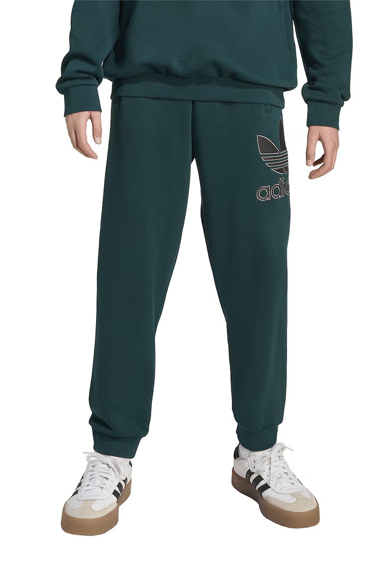 adidas Originals Pantaloni de trening cu imprimeu logo - Verde englez