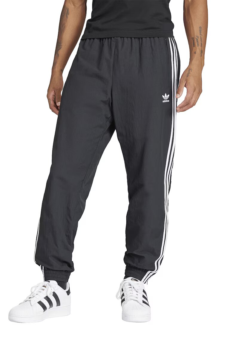 adidas Originals Pantaloni de trening cu terminatii cu fermoar Firebird - Alb/Negru