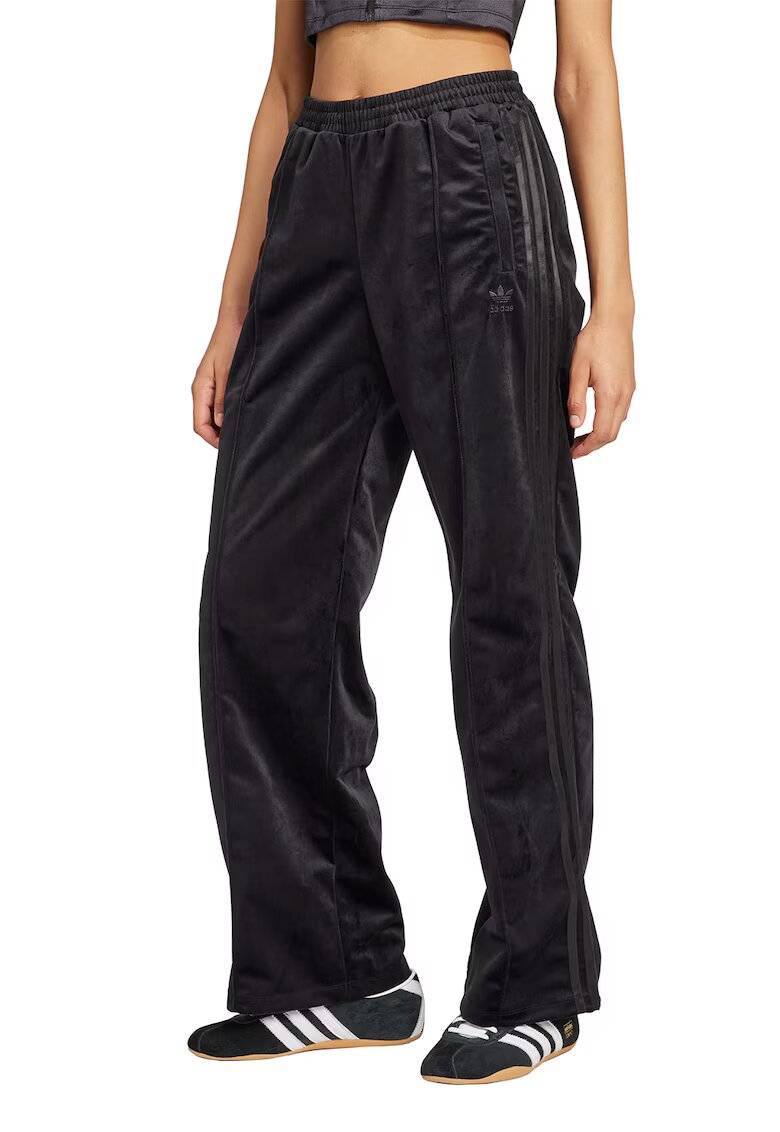 adidas Originals Pantaloni de trening din velur cu dungi laterale - Negru