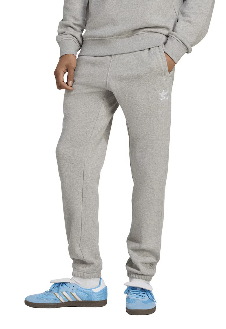 adidas Originals Pantaloni de trening slim-fit din bumbac - Gri deschis